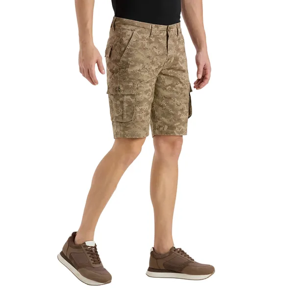 Khaki_Camo_Casual_Cotton_Cargo_Shorts_For_Men