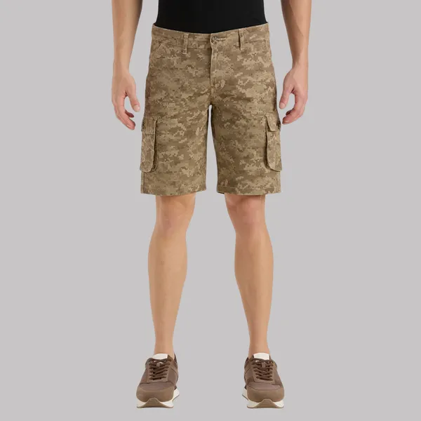 Khaki_Camo_Casual_Cotton_Cargo_Shorts_For_Men