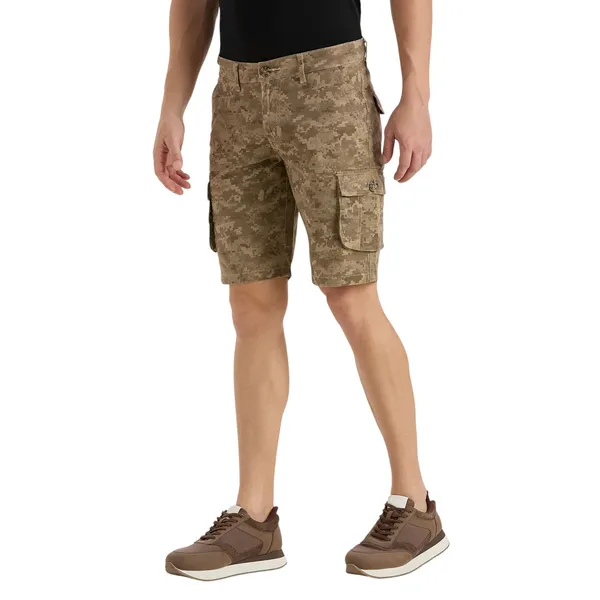Khaki_Camo_Casual_Cotton_Cargo_Shorts_For_Men