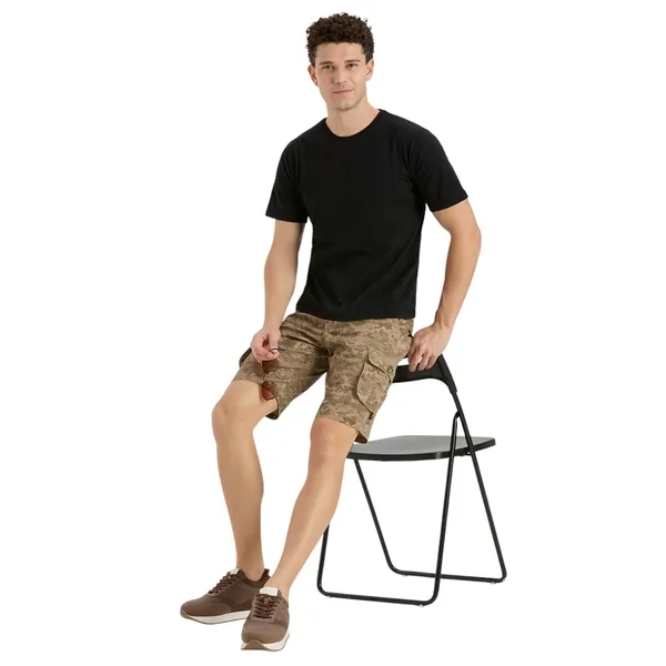 Khaki_Camo_Casual_Cotton_Cargo_Shorts_For_Men