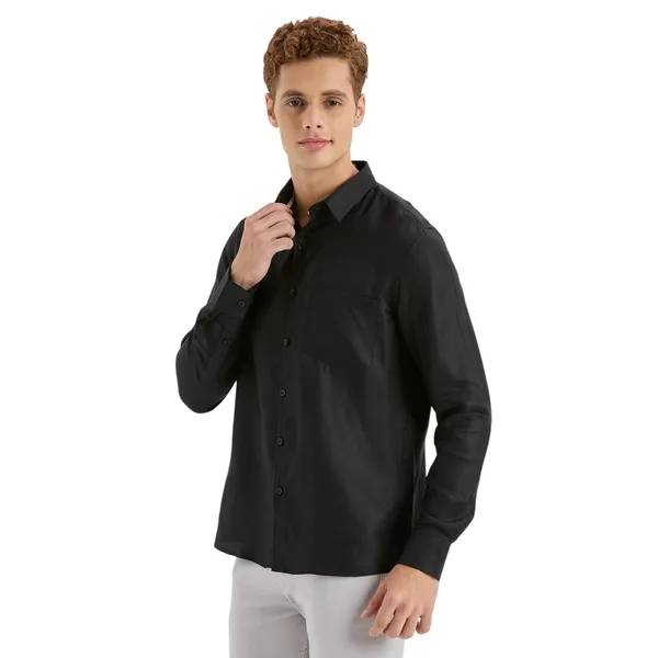 Black_Casual_Full_Sleeves_Cotton_Shirt_For_Men