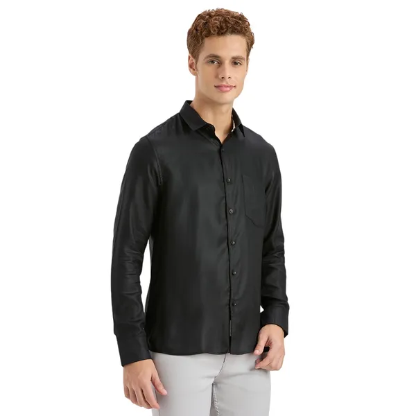 Black_Casual_Full_Sleeves_Cotton_Shirt_For_Men