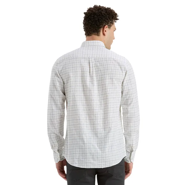 White_&_Avocado_Green_Casual_Full_Sleeves_Cotton_Shirt_For_Men