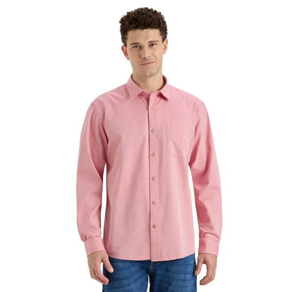Light_Coral_Casual_Full_Sleeves_Cotton_Shirt_For_Men