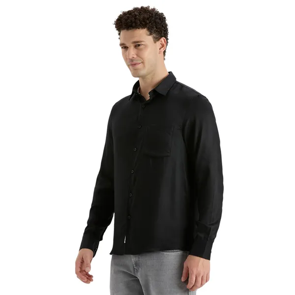 Black_Casual_Full_Sleeves_Cotton_Shirt_For_Men