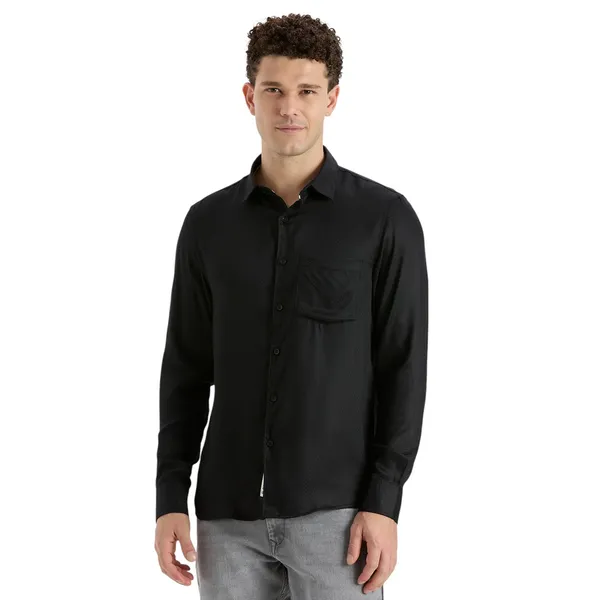 Black_Casual_Full_Sleeves_Cotton_Shirt_For_Men