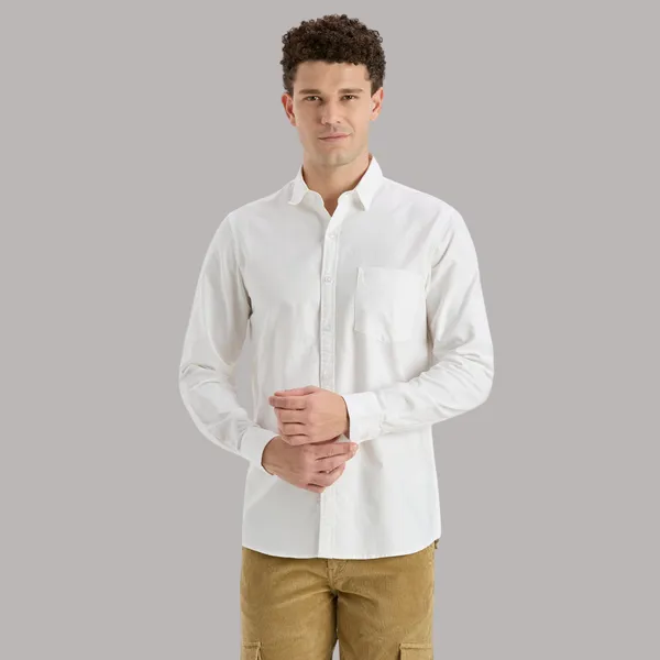 White_Casual_Full_Sleeves_Cotton_Shirt_For_Men