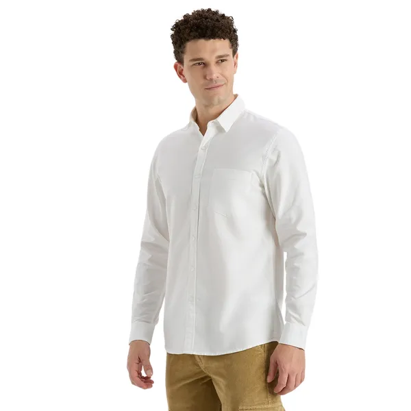 White_Casual_Full_Sleeves_Cotton_Shirt_For_Men