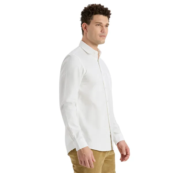 White_Casual_Full_Sleeves_Cotton_Shirt_For_Men