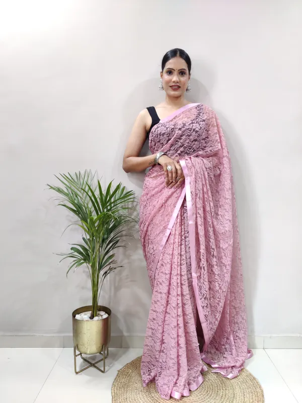 Pink_Net_Printed_Saree_For_Women