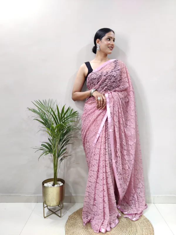 Pink_Net_Printed_Saree_For_Women