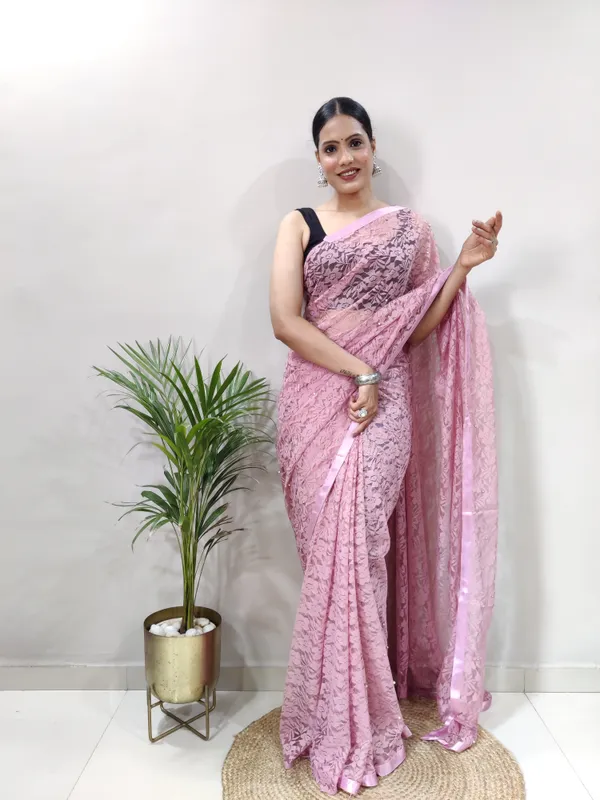 Pink_Net_Printed_Saree_For_Women