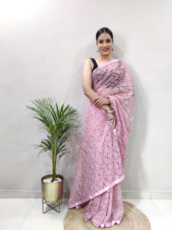 Pink_Net_Printed_Saree_For_Women