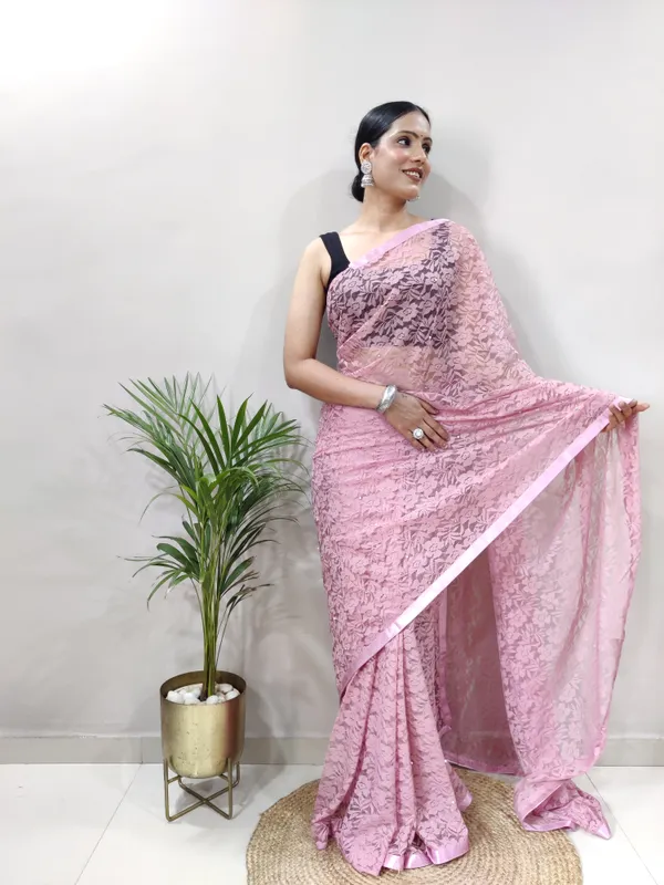 Pink_Net_Printed_Saree_For_Women