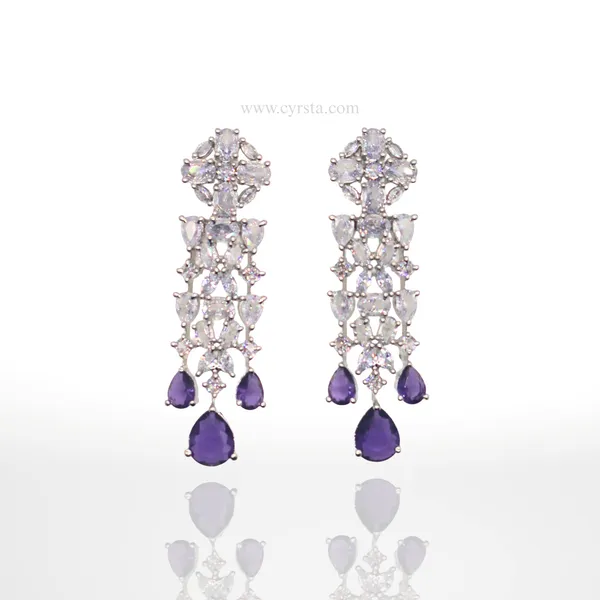 Royal_Purple__American_Diamond_Necklace_&_Earring_Set__For_Women