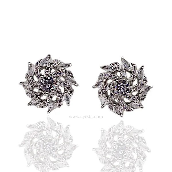 Silver_Spiral_Radiance_American_Diamond_Stud_Earrings__For_Women