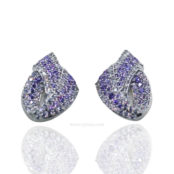 Silver_And_Purple_Azure_Majesty_American_Diamond_Stud_Earrings__For_Women