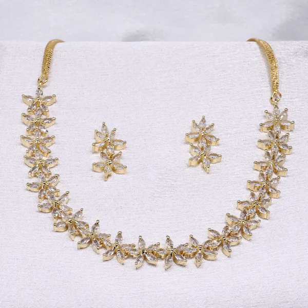 Gilded_Bloom_CZ_American_Diamond_Necklace_and_Earring_set_for_Women