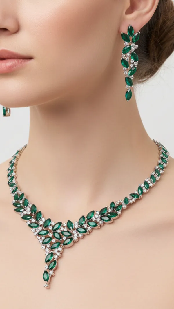 Verdant_Marquise_CZ_American_Diamond_Necklace_and_Earring_set_for_Women