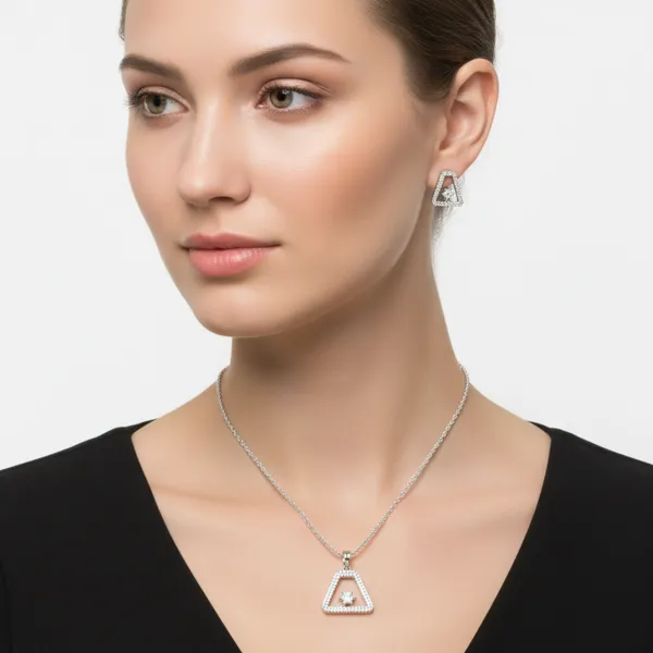 White_Mist_AAA_Grade_American_Diamond_Pendant_And_Earring_Rhodium_Plating_Set_For_Women