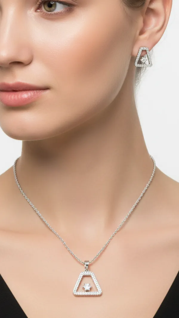White_Mist_AAA_Grade_American_Diamond_Pendant_And_Earring_Rhodium_Plating_Set_For_Women