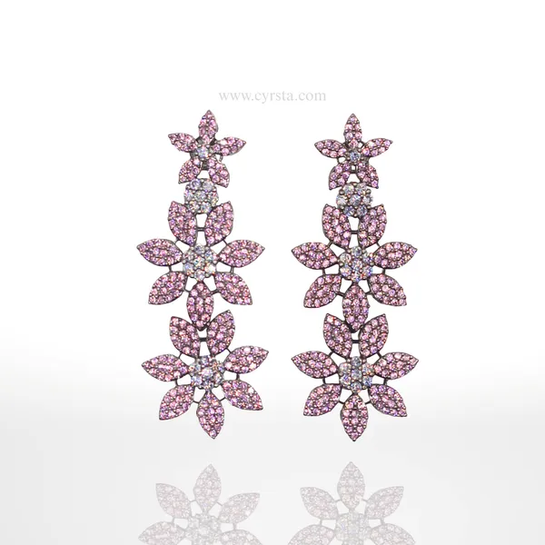 Pink_Blossom_American_Diamond_Necklace_&_Earring_Set__For_Women