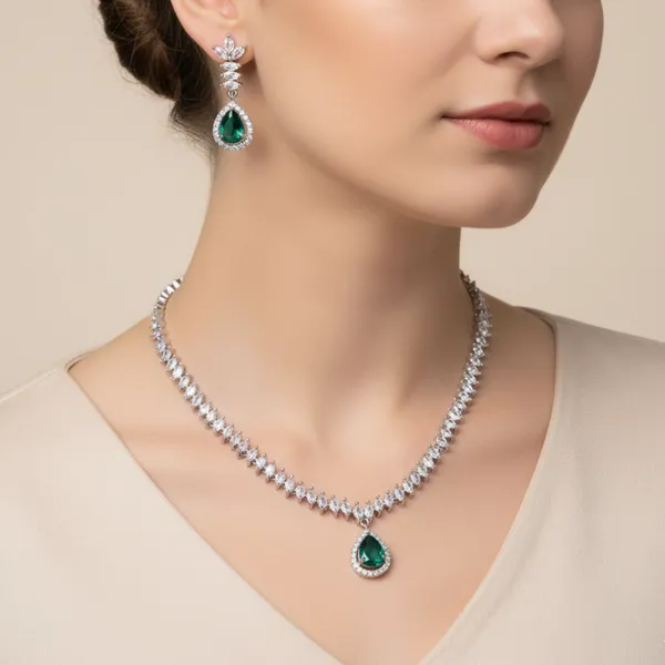 Celestial_Emerald_Drop_CZ_American_Diamond_Necklace_and_Earring_set_for_Women