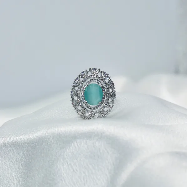 Silver_&_Light_Blue-Green_Aqua_Serenity_American_Diamond_Ring