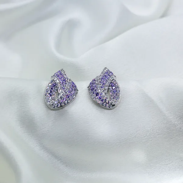 Silver_And_Purple_Azure_Majesty_American_Diamond_Stud_Earrings__For_Women