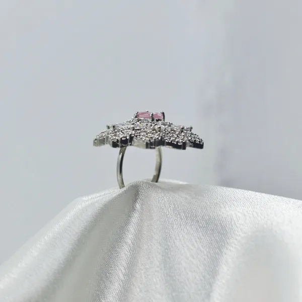Silver_&_Pink_Blush_Bloom_American_Diamond_Ring