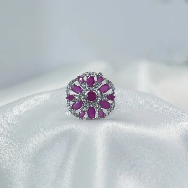 Silver_&_Pink_Blush_Elegance_American_Diamond_Ring