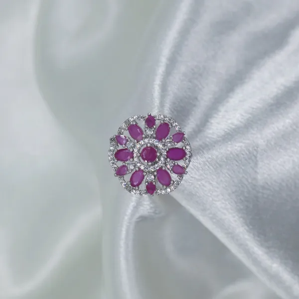 Silver_&_Pink_Blush_Elegance_American_Diamond_Ring