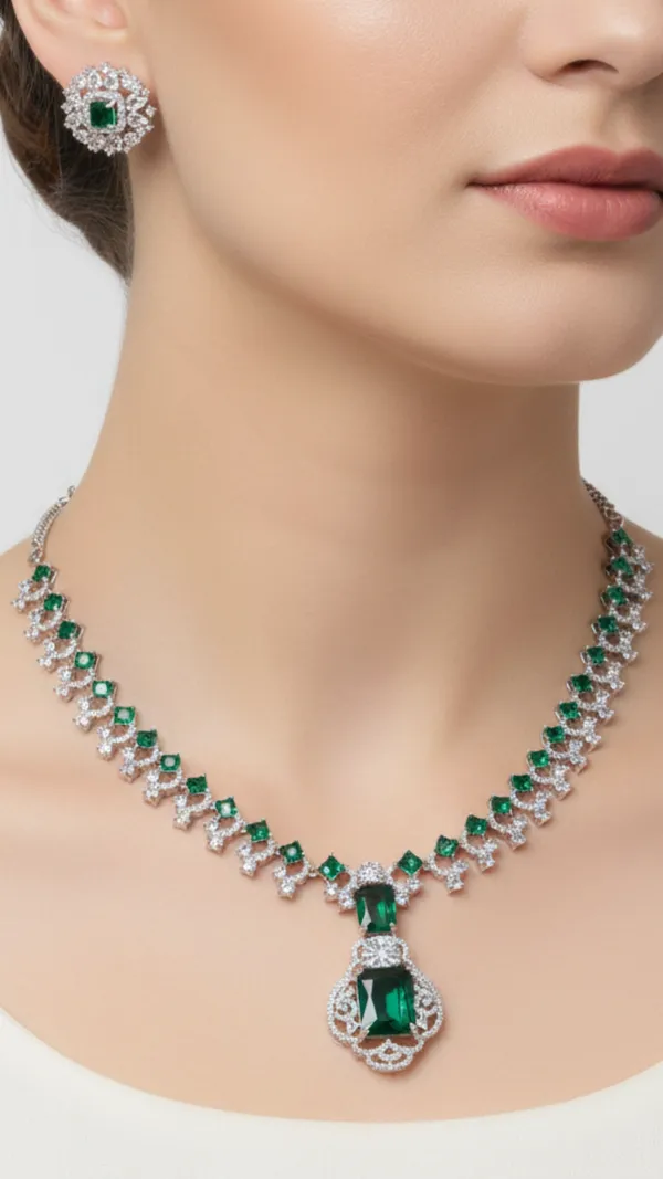 Regal_Green_CZ_American_Diamond_Necklace_and_Earring_set_for_Women