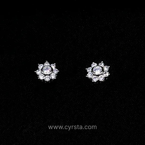 Silver_AAA_Grade_Amercian_Diamond_Stud_Earrings_Rhodium_Plating_For_Women