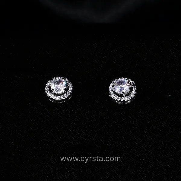 Silver_AAA_Grade_Amercian_Diamond_Stud_Earrings_Rhodium_Plating_For_Women