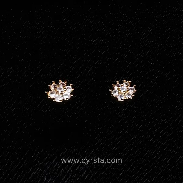 Gold_AAA_Grade_Amercian_Diamond_Stud_Earrings_Rhodium_Plating_For_Women