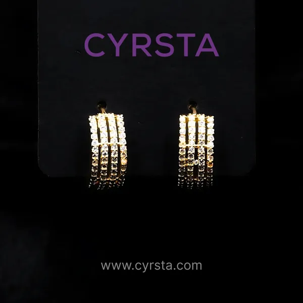 Gold_AAA_Grade_Amercian_Diamond_Stud_Earrings_Rhodium_Plating_For_Women