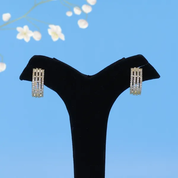 Gold_AAA_Grade_Amercian_Diamond_Stud_Earrings_Rhodium_Plating_For_Women