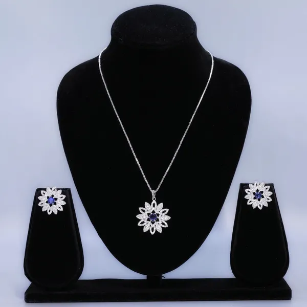 Blue_&_White_Mist_AAA_Grade_American_Diamond_Pendant_And_Earring_Rhodium_Plating_Set_For_Women