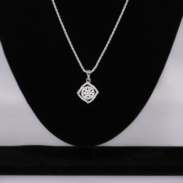 White_Mist_AAA_Grade_American_Diamond_Pendant_And_Earring_Rhodium_Plating_Set_For_Women