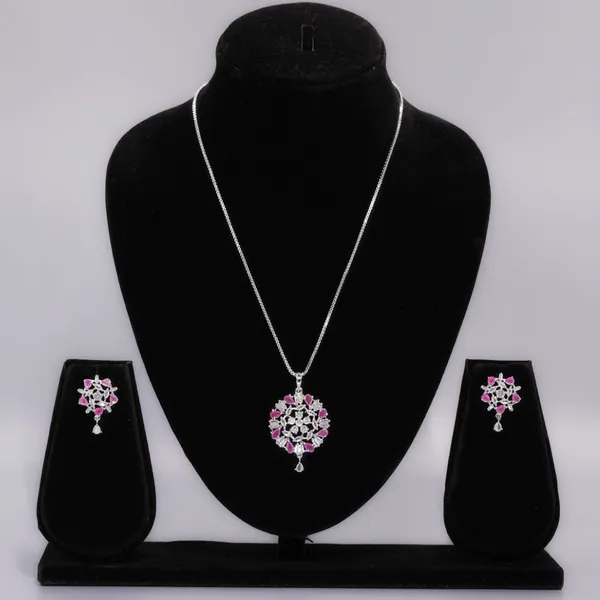Purple_&_White_Mist_AAA_Grade_American_Diamond_Pendant_And_Earring_Rhodium_Plating_Set_For_Women