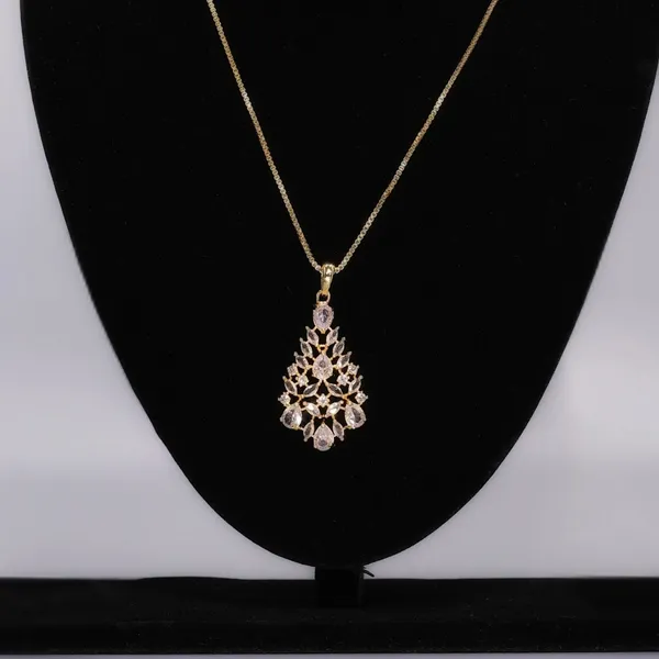 Gold_&_White_Mist_AAA_Grade_American_Diamond_Pendant_And_Earring_Rhodium_Plating_Set_For_Women