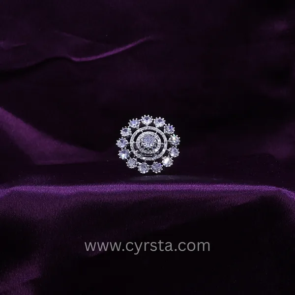 Silver_Cluster_American_Diamond_Ring