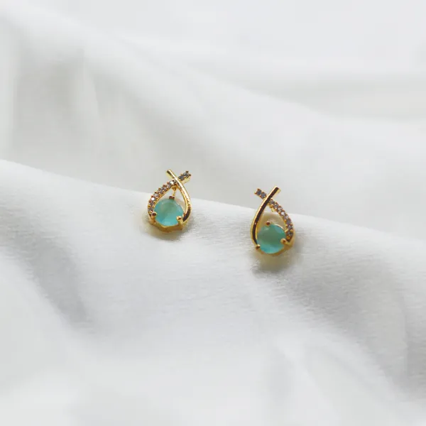 Gold_&_Teal_Green_Celestial_Glow_American_Diamond_Stud_Earrings__For_Women