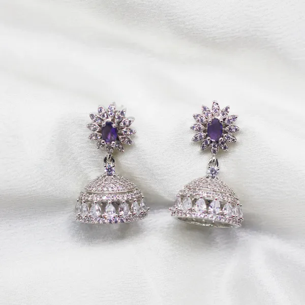 Silver_&_Purple_Celestial_Spark_American_Diamond_Drop_Earrings__For_Women