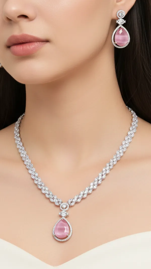 Roseate_Radiance_CZ_American_Diamond_Necklace_and_Earring_set_for_Women