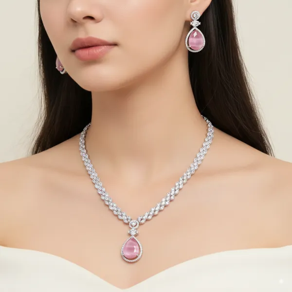 Roseate_Radiance_CZ_American_Diamond_Necklace_and_Earring_set_for_Women
