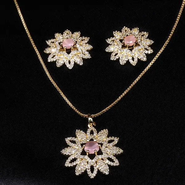 Soft_Pink_&_Radiant_Gold_Blush_Gold_Elegance_American_Diamond_Pendant_&_Earring_Set