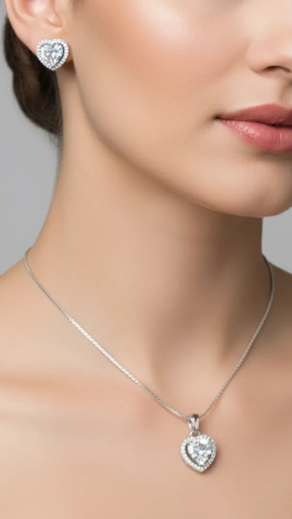 Heart_Shape_CZ_American_Diamond_Pendant_&_Earing_set_with_Chain