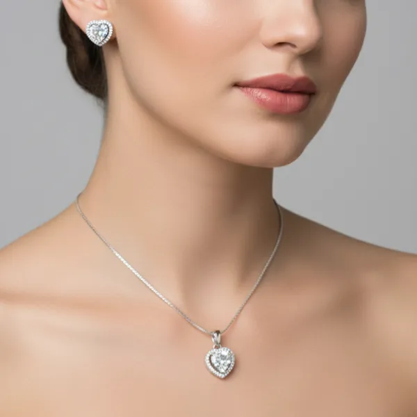 Heart_Shape_CZ_American_Diamond_Pendant_&_Earing_set_with_Chain